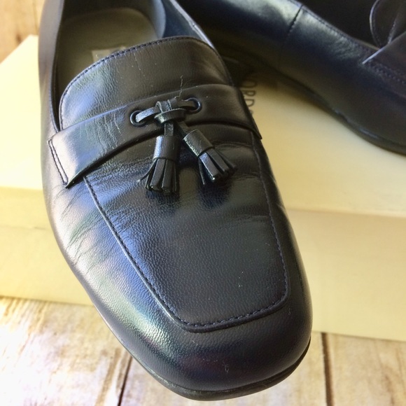 Nordstrom Comfort Navy kid  leather Loafers,  8W - Picture 4 of 8